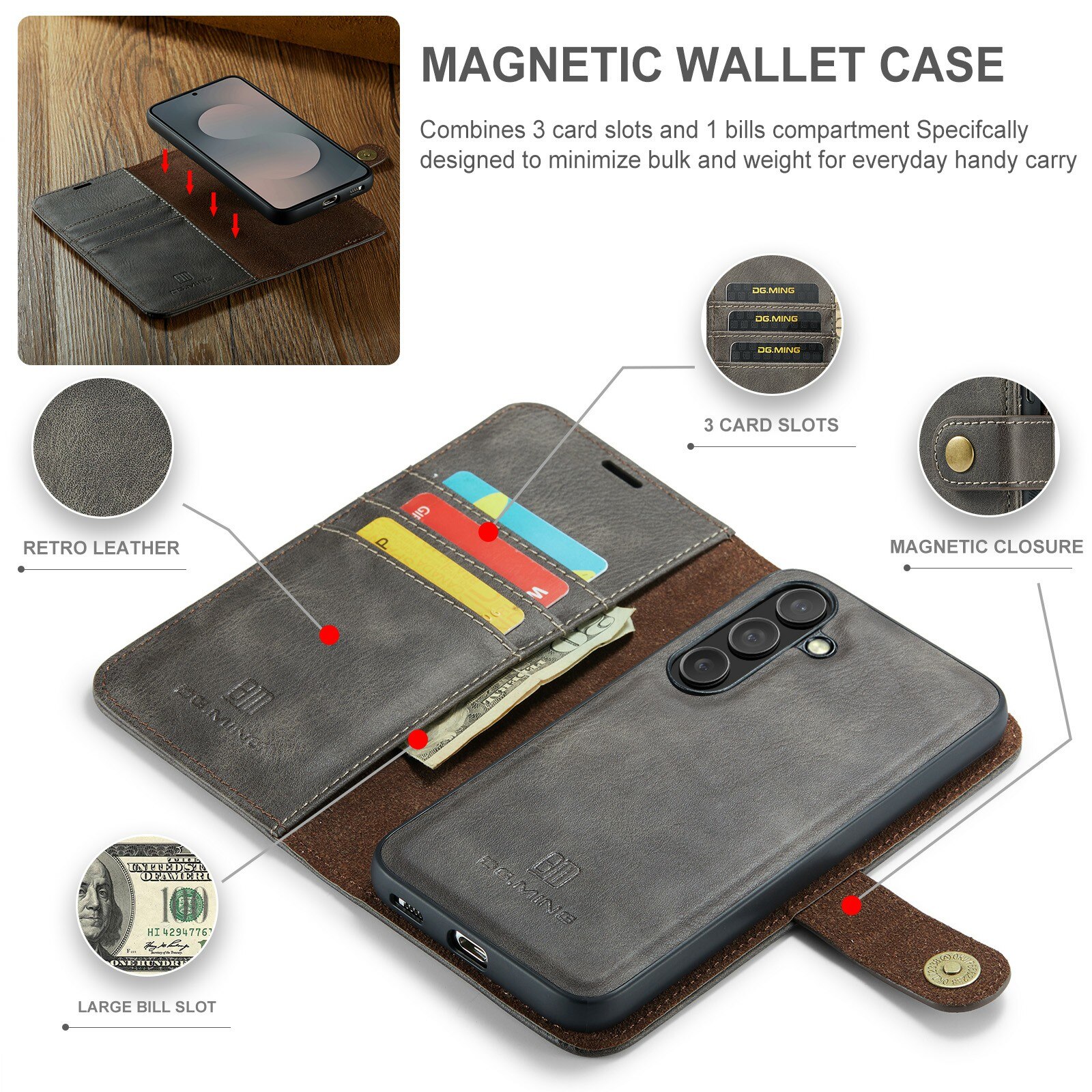 Magnet Wallet Samsung Galaxy S25 FE Brown