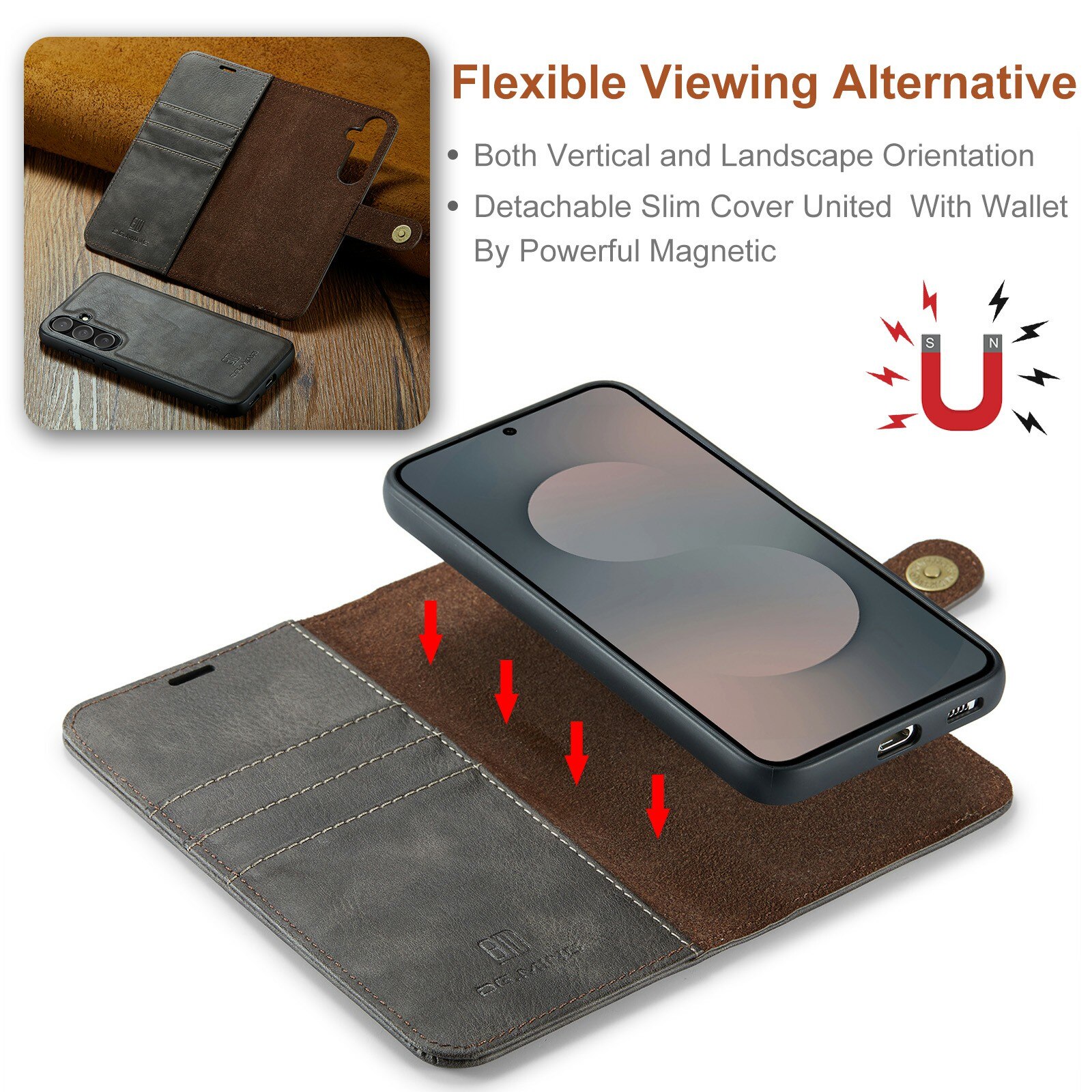 Magnet Wallet Samsung Galaxy S25 FE Brown