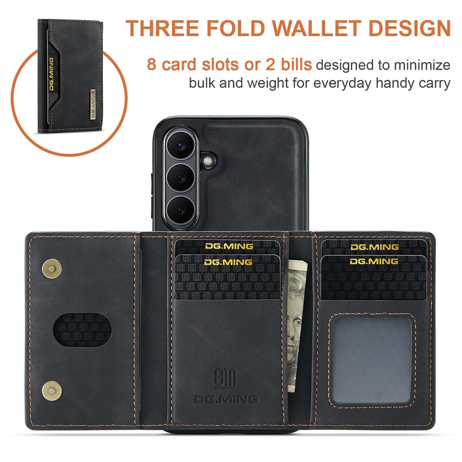 Magnetic Card Slots Case Samsung Galaxy S25 FE Zwart