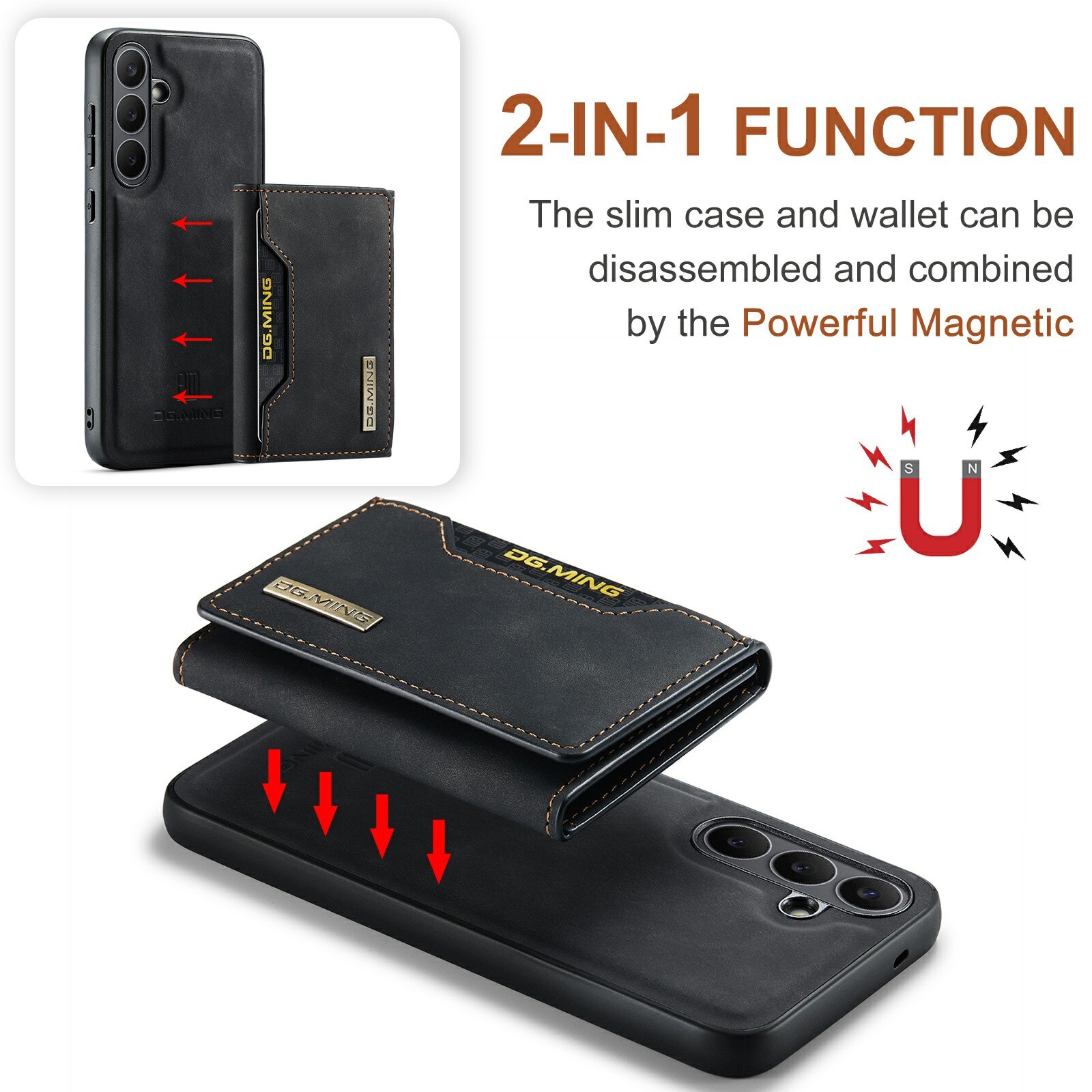Magnetic Card Slots Case Samsung Galaxy S25 FE Zwart