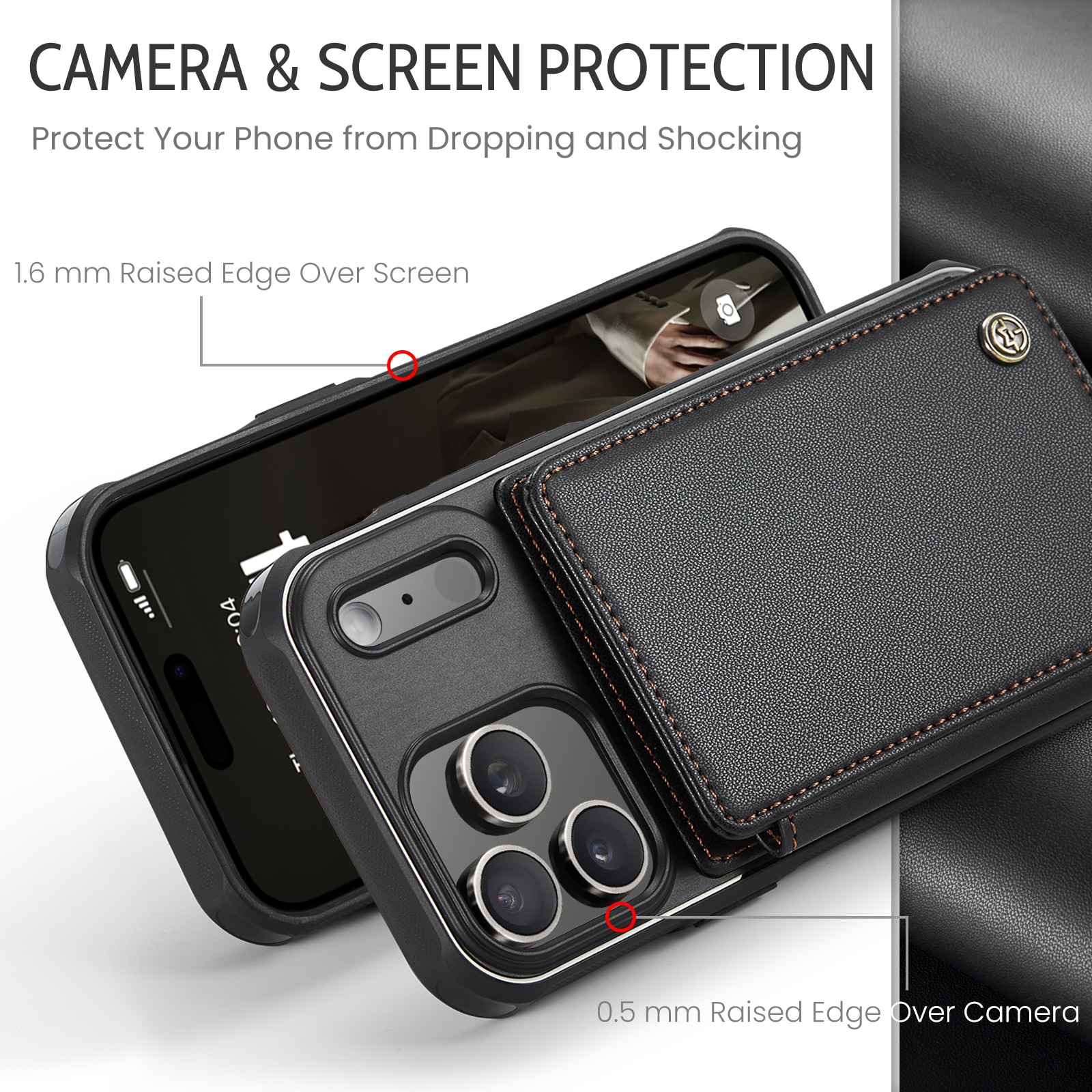 RFID blocking Portemonnee hoesje iPhone 17 Pro zwart