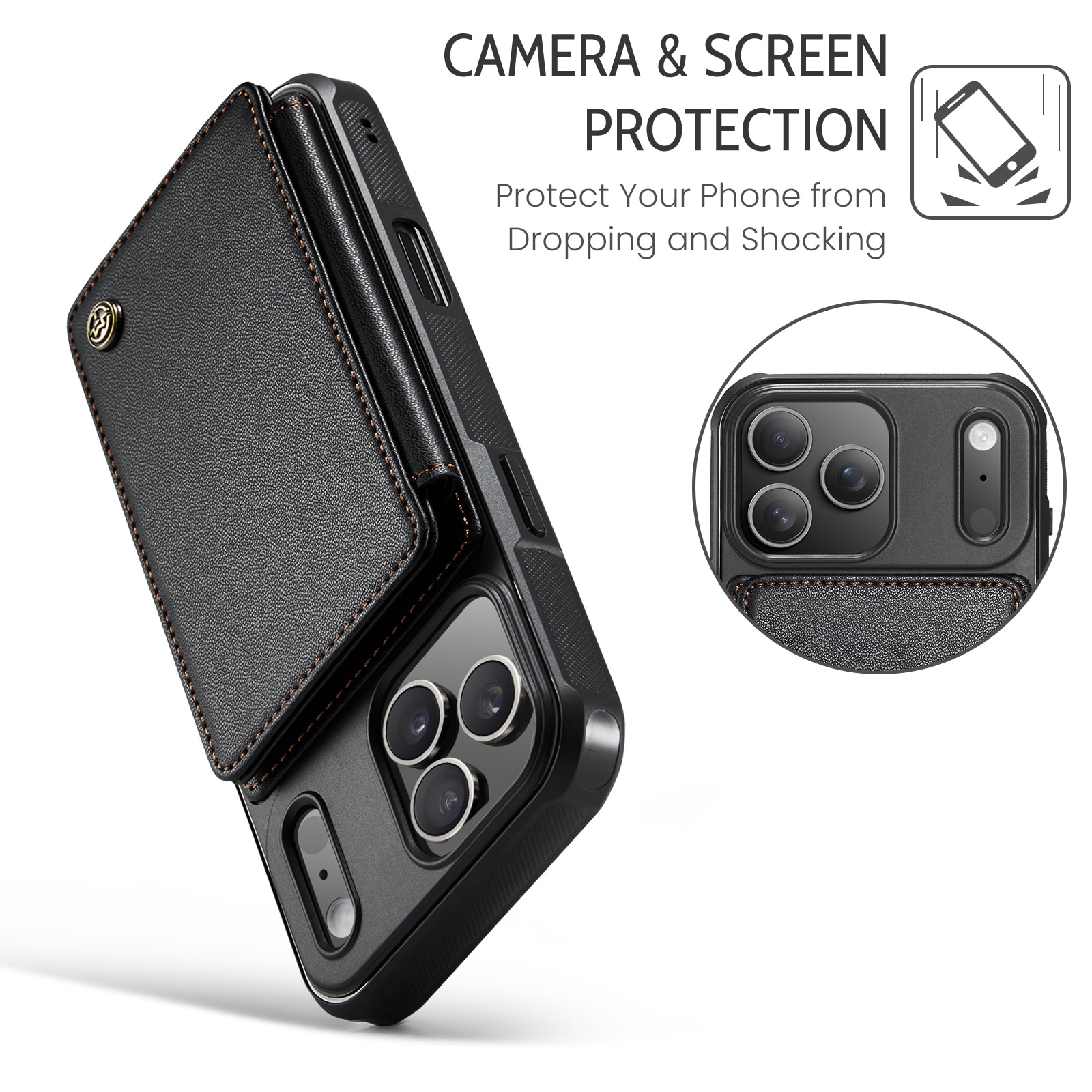 RFID blocking Portemonnee hoesje iPhone 17 Pro zwart