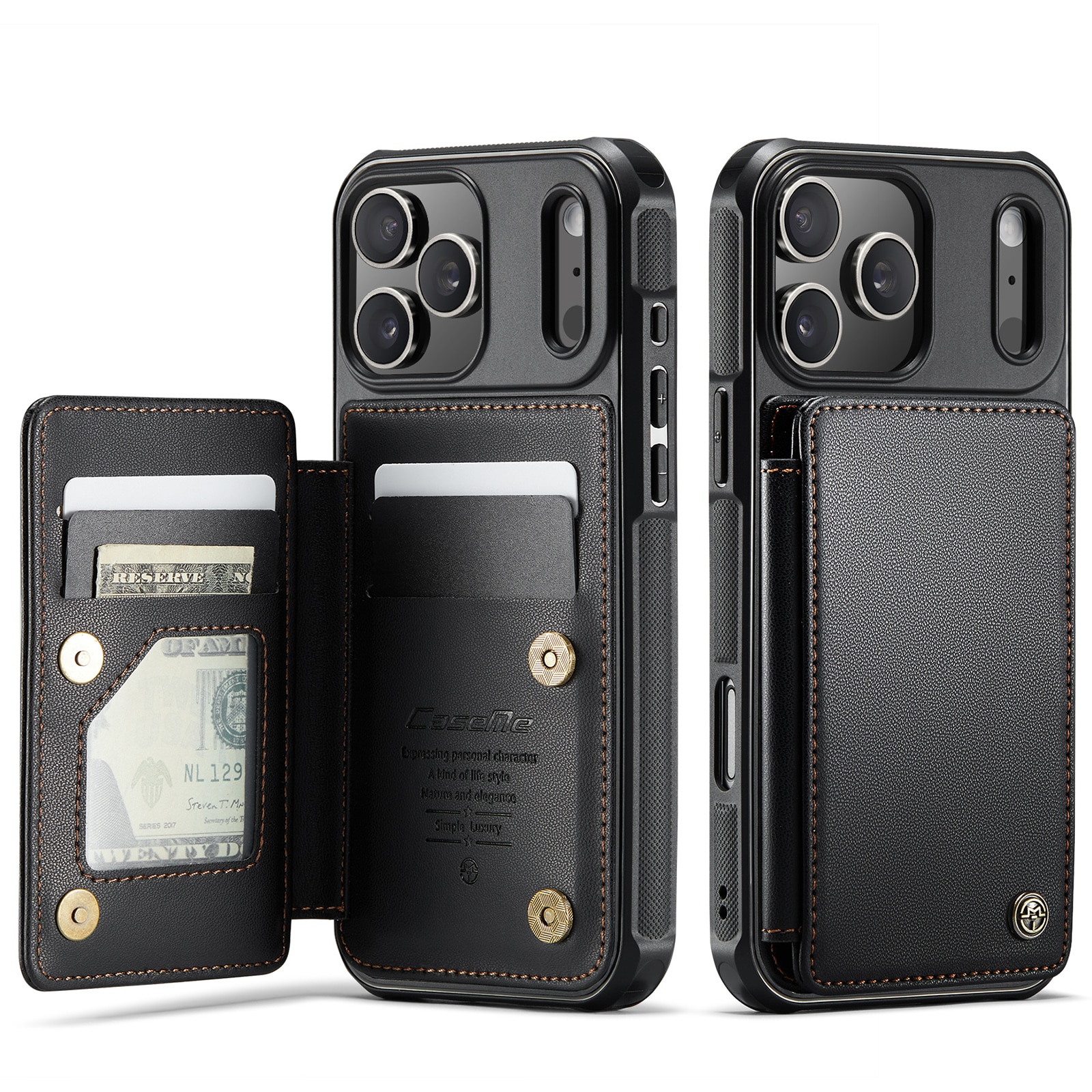RFID blocking Portemonnee hoesje iPhone 17 Pro Max zwart