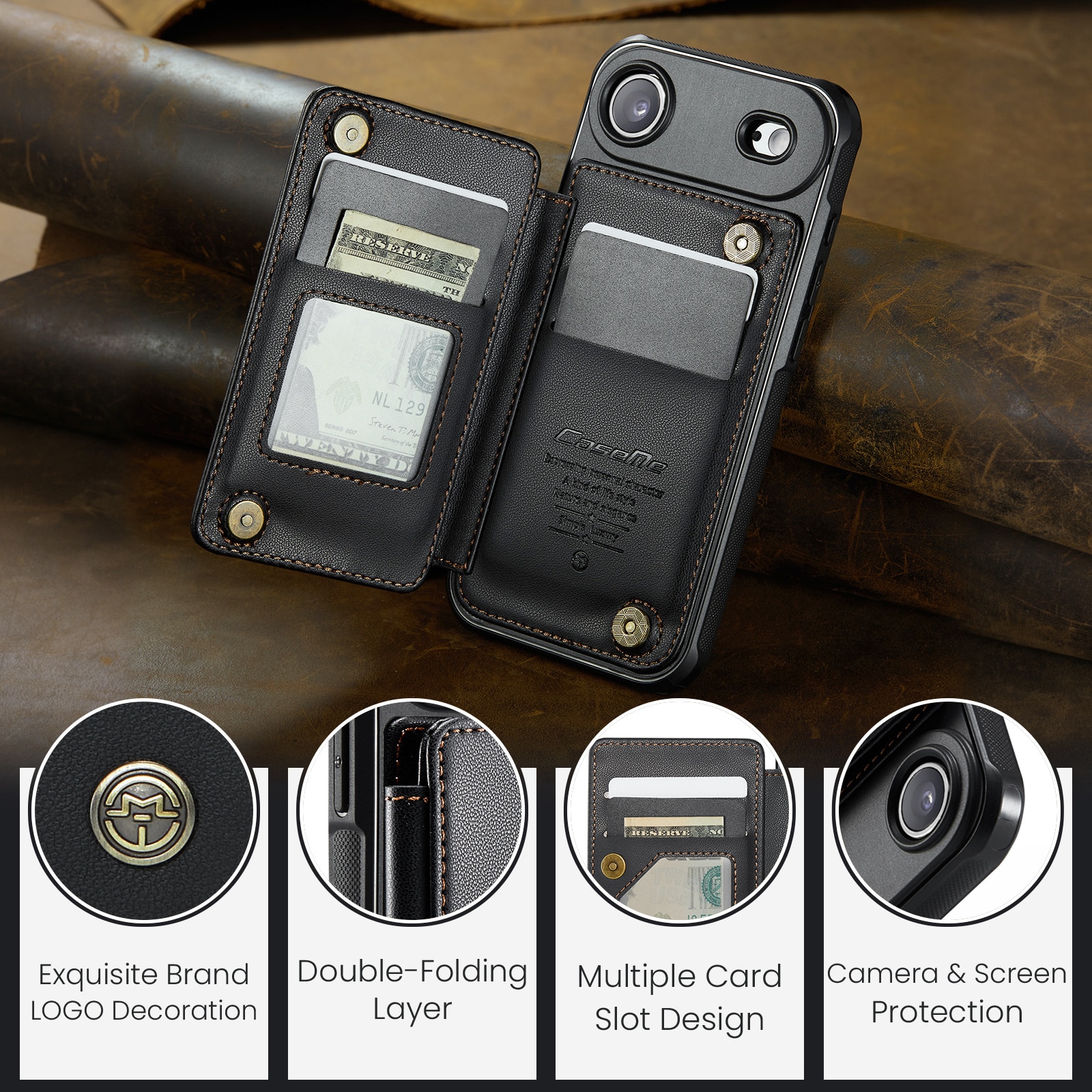 RFID blocking Portemonnee hoesje iPhone Air zwart