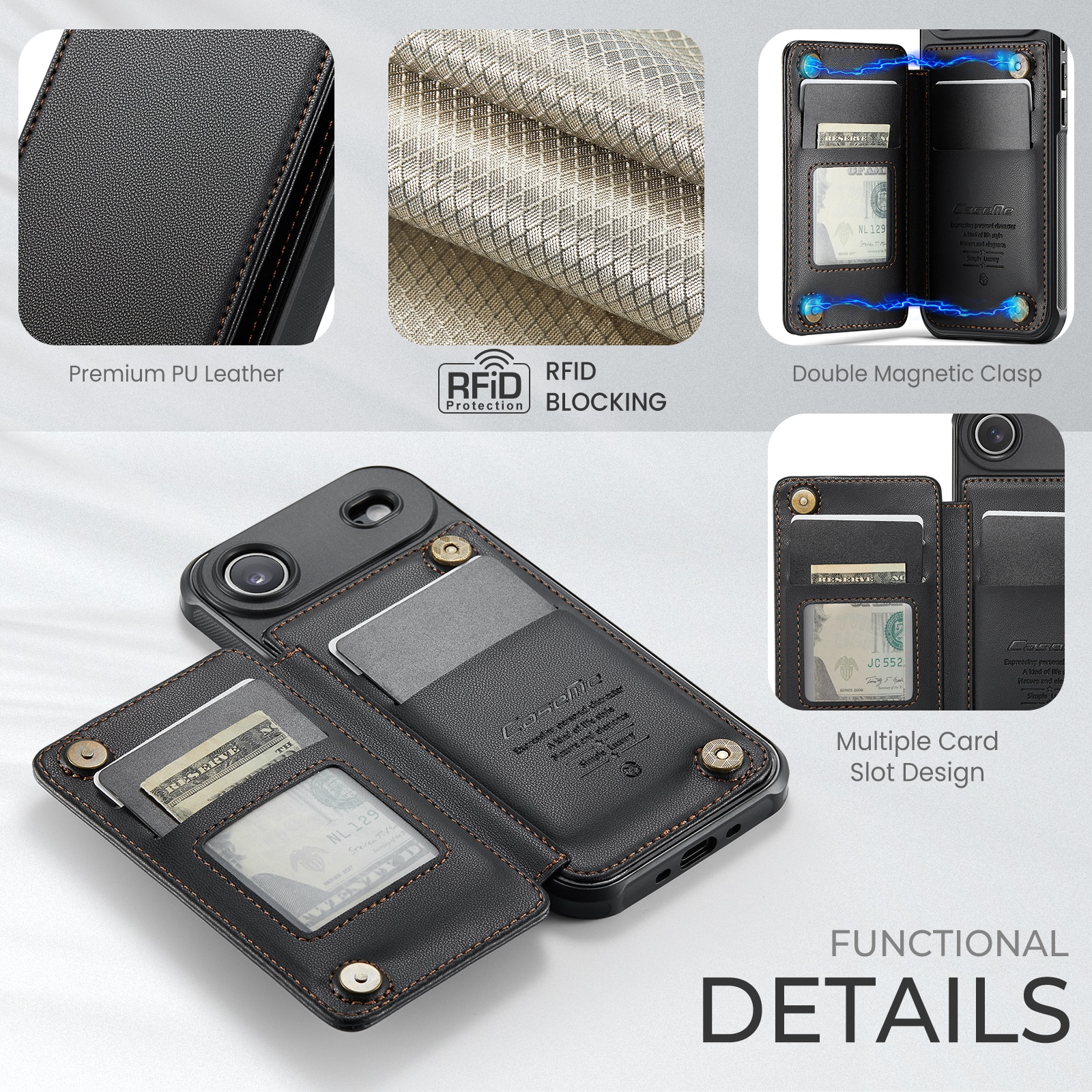 RFID blocking Portemonnee hoesje iPhone Air zwart
