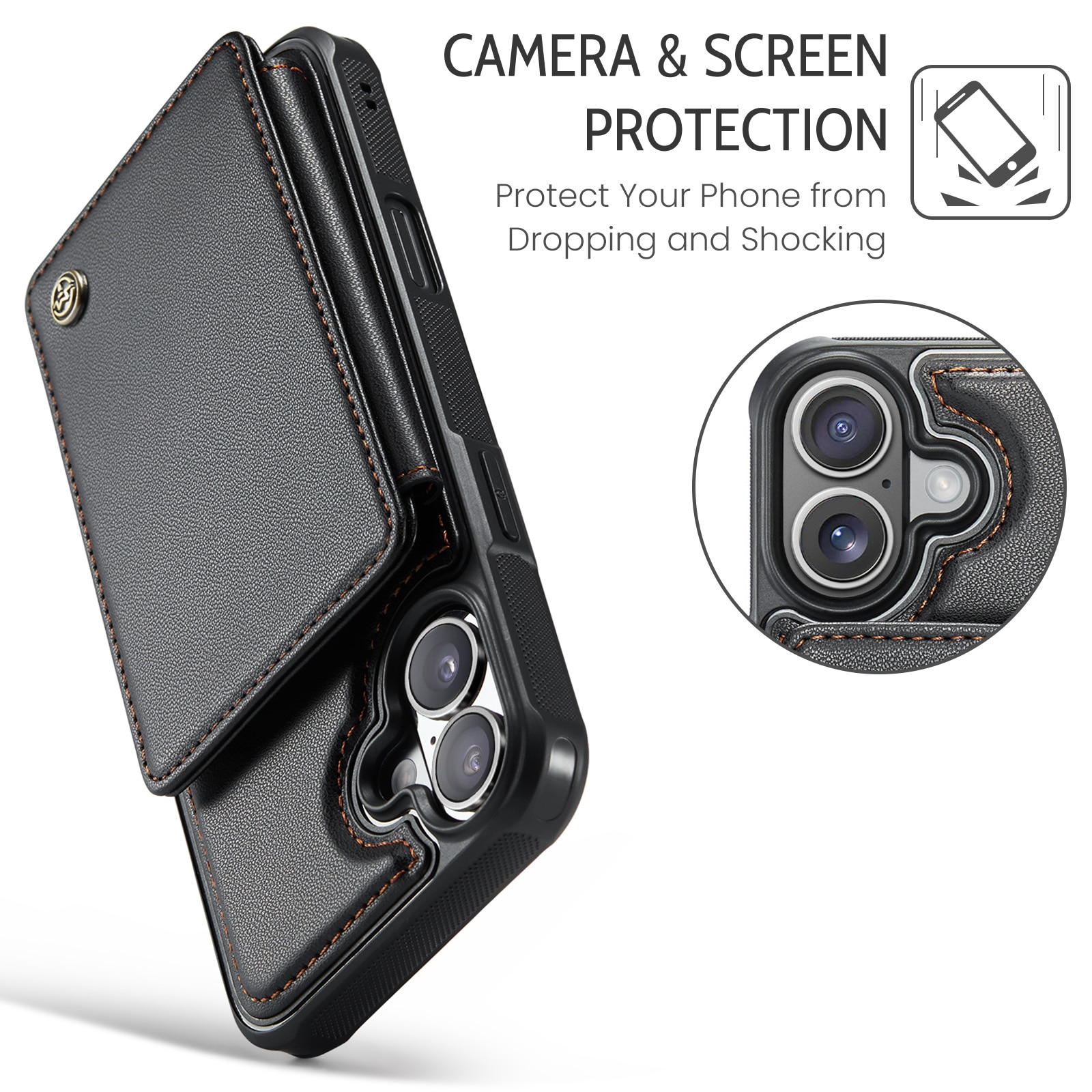 RFID blocking Portemonnee hoesje iPhone 17 zwart