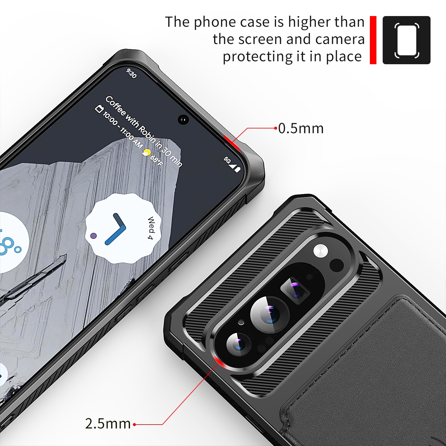 Google Pixel 10 Pro XL Tough Multi-slot Hoesje Zwart
