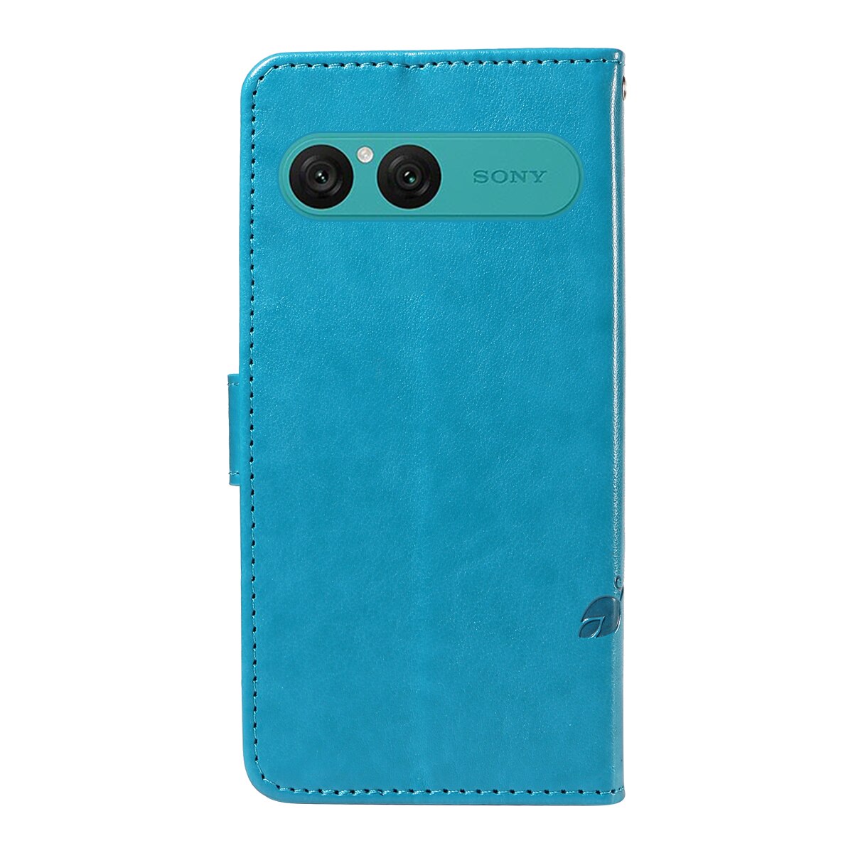 Sony Xperia 10 VII Leren vlinderhoesje Blauw