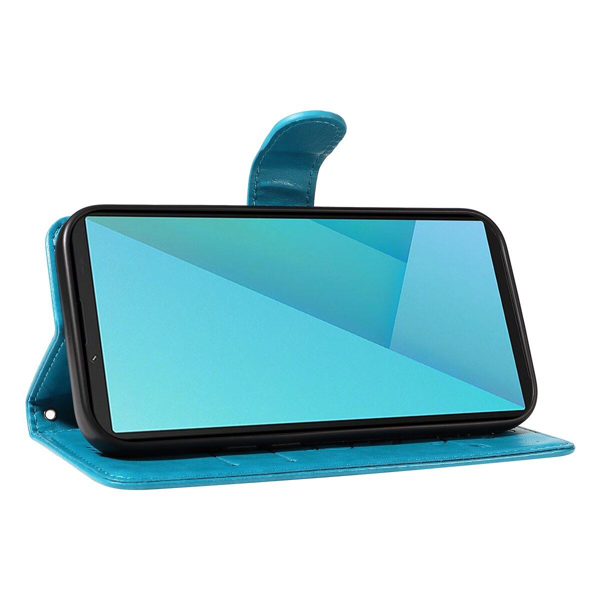 Sony Xperia 10 VII Leren vlinderhoesje Blauw