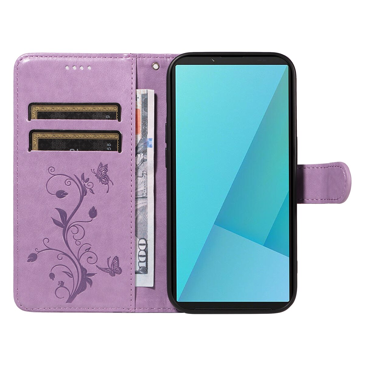 Sony Xperia 10 VII Leren vlinderhoesje Paars