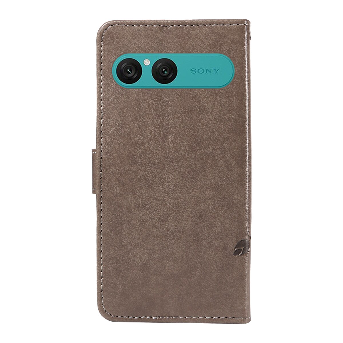 Sony Xperia 10 VII Leren vlinderhoesje Grijs
