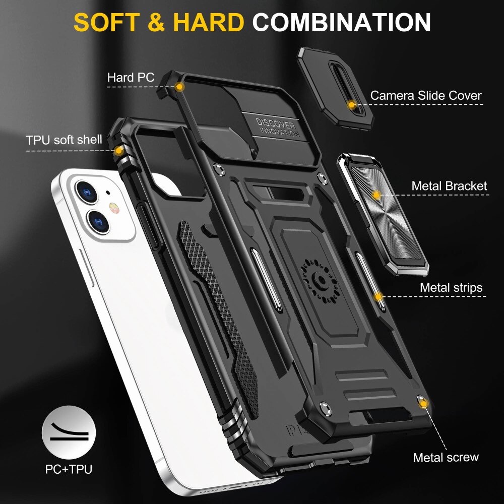 iPhone 11 Hybridcase Ring+Camera Protector Zwart