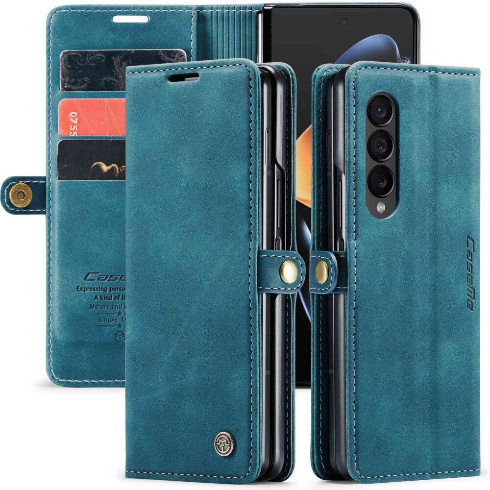 Slim Bookcover hoesje Samsung Galaxy Z Fold 4 blauw