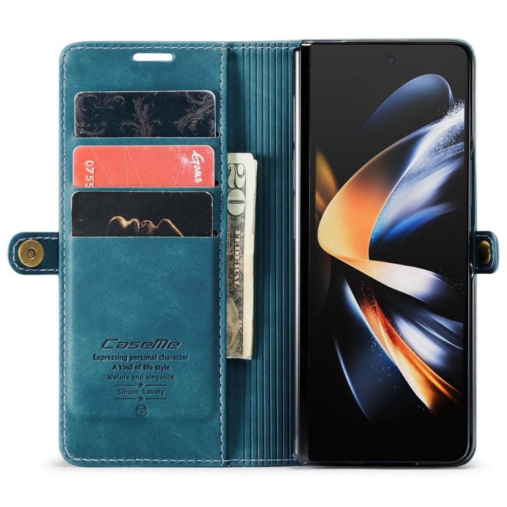 Slim Bookcover hoesje Samsung Galaxy Z Fold 4 blauw