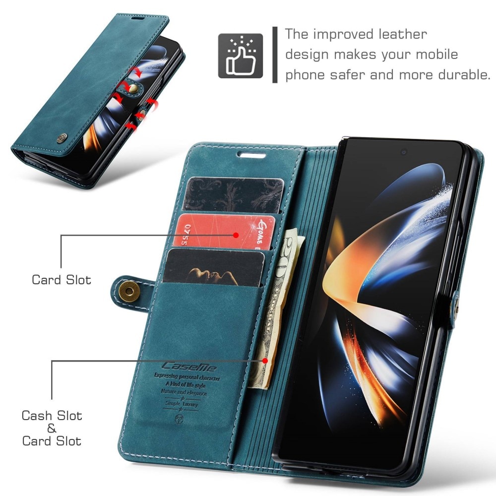 Slim Bookcover hoesje Samsung Galaxy Z Fold 4 blauw