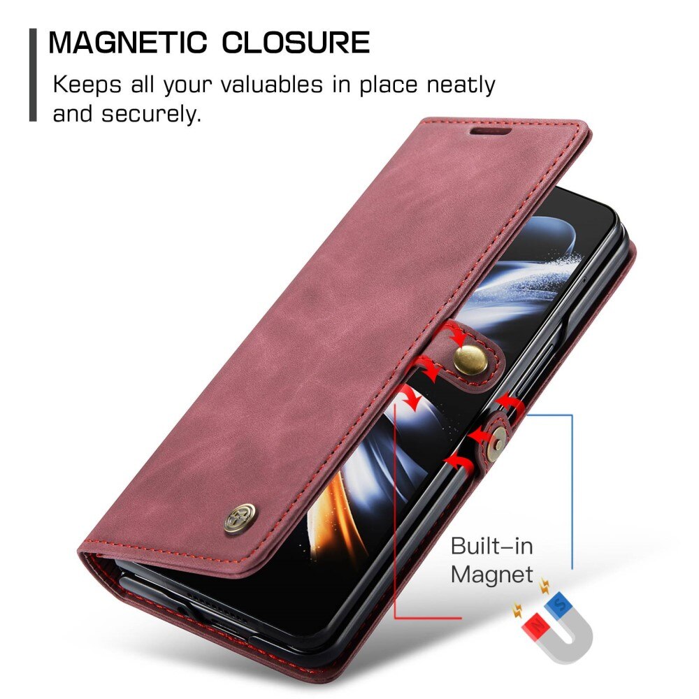 Slim Bookcover hoesje Samsung Galaxy Z Fold 4 rood