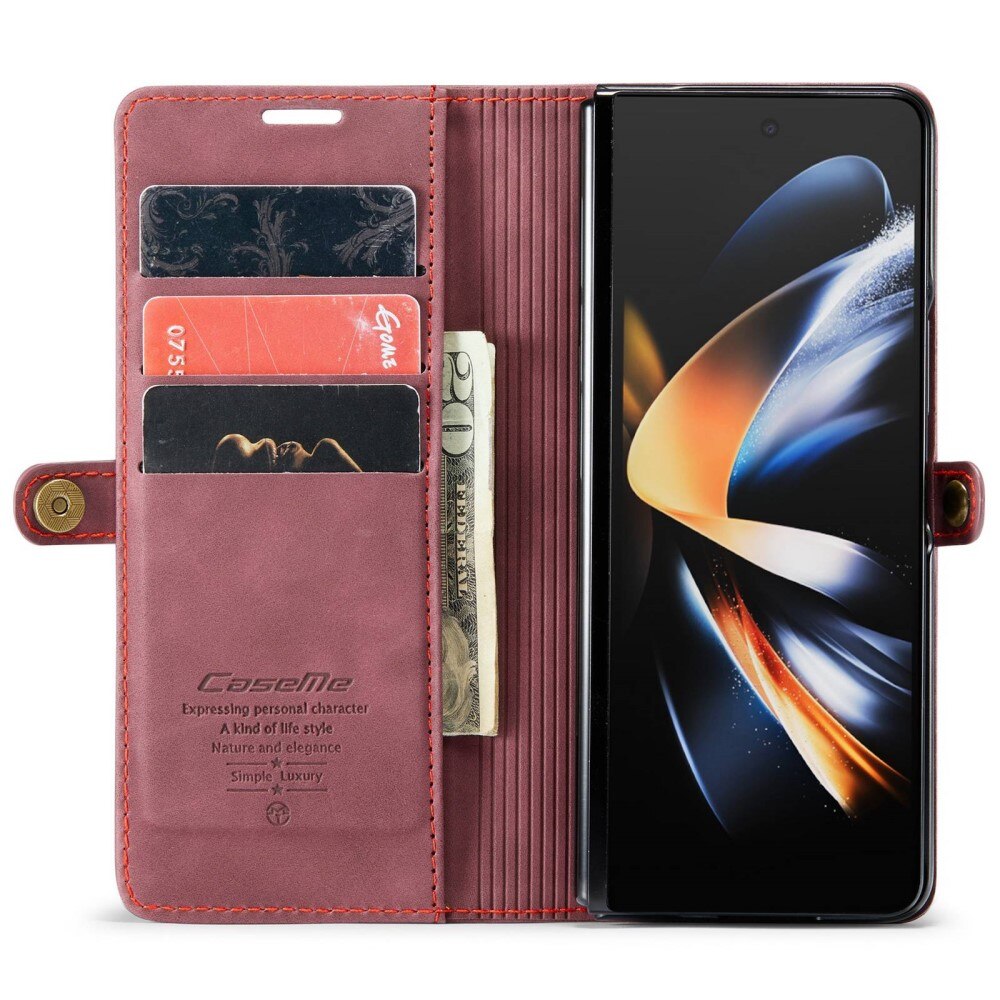 Slim Bookcover hoesje Samsung Galaxy Z Fold 4 rood