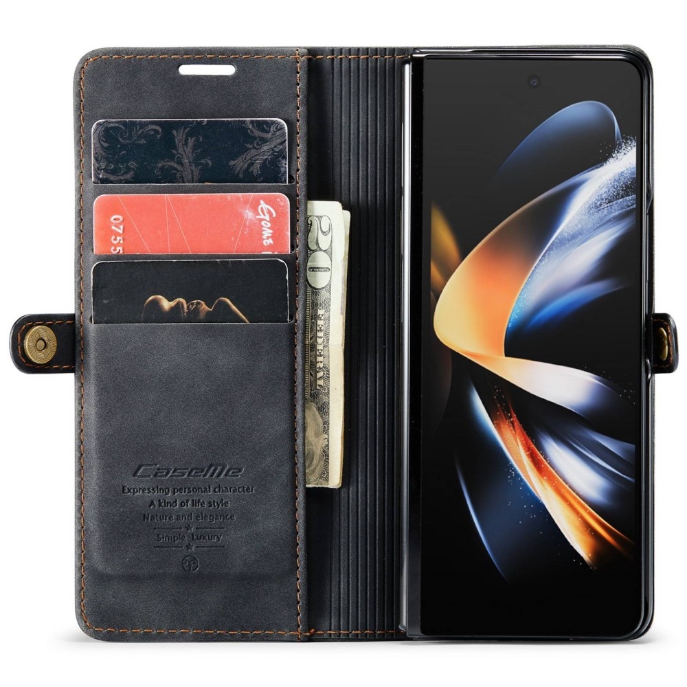 Slim Bookcover hoesje Samsung Galaxy Z Fold 4 zwart