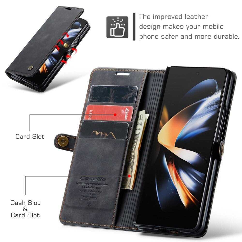 Slim Bookcover hoesje Samsung Galaxy Z Fold 4 zwart