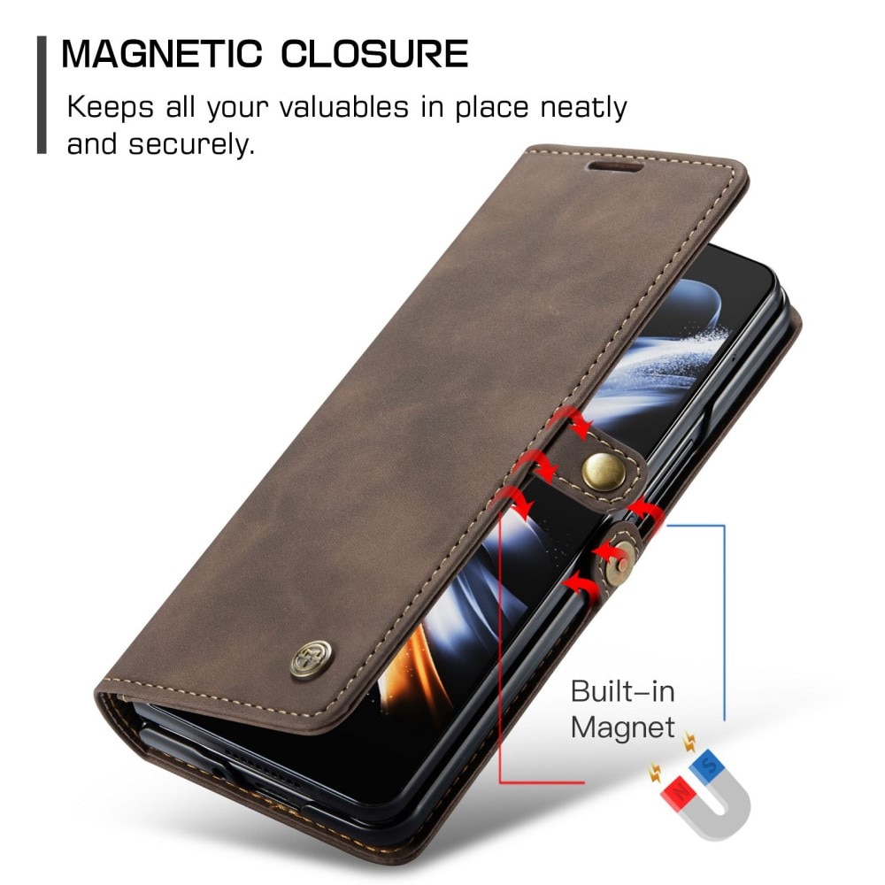 Slim Bookcover hoesje Samsung Galaxy Z Fold 4 bruin