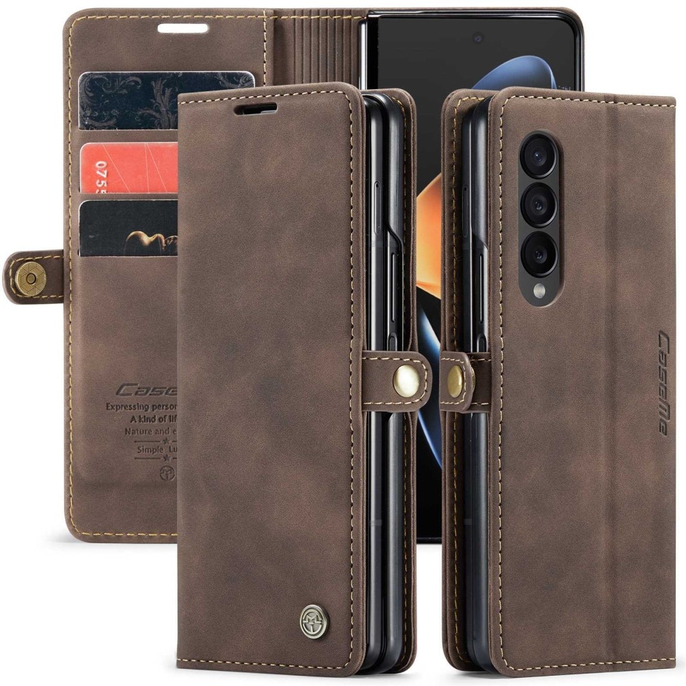 Slim Bookcover hoesje Samsung Galaxy Z Fold 4 bruin