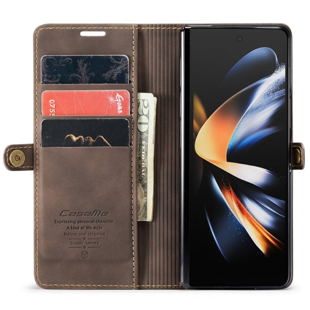 Slim Bookcover hoesje Samsung Galaxy Z Fold 4 bruin