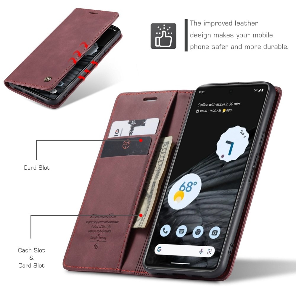 Slim Bookcover Hoesje Google Pixel 7 Rood