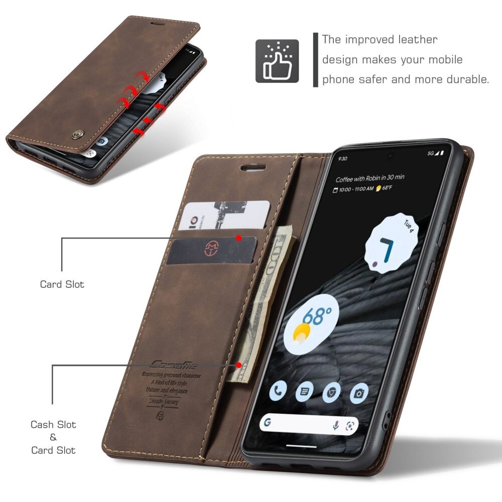 Slim Bookcover Hoesje Google Pixel 7 Bruin