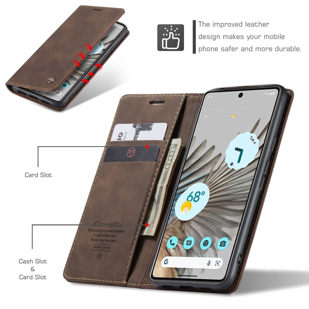 Slim Bookcover hoesje Google Pixel 7 Pro bruin