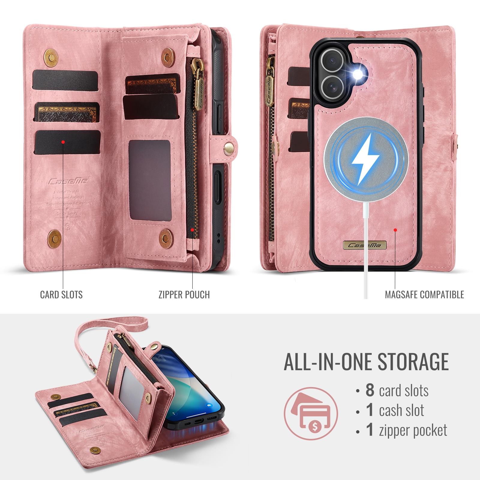 Multi-slot Hoesje iPhone 17 Roze