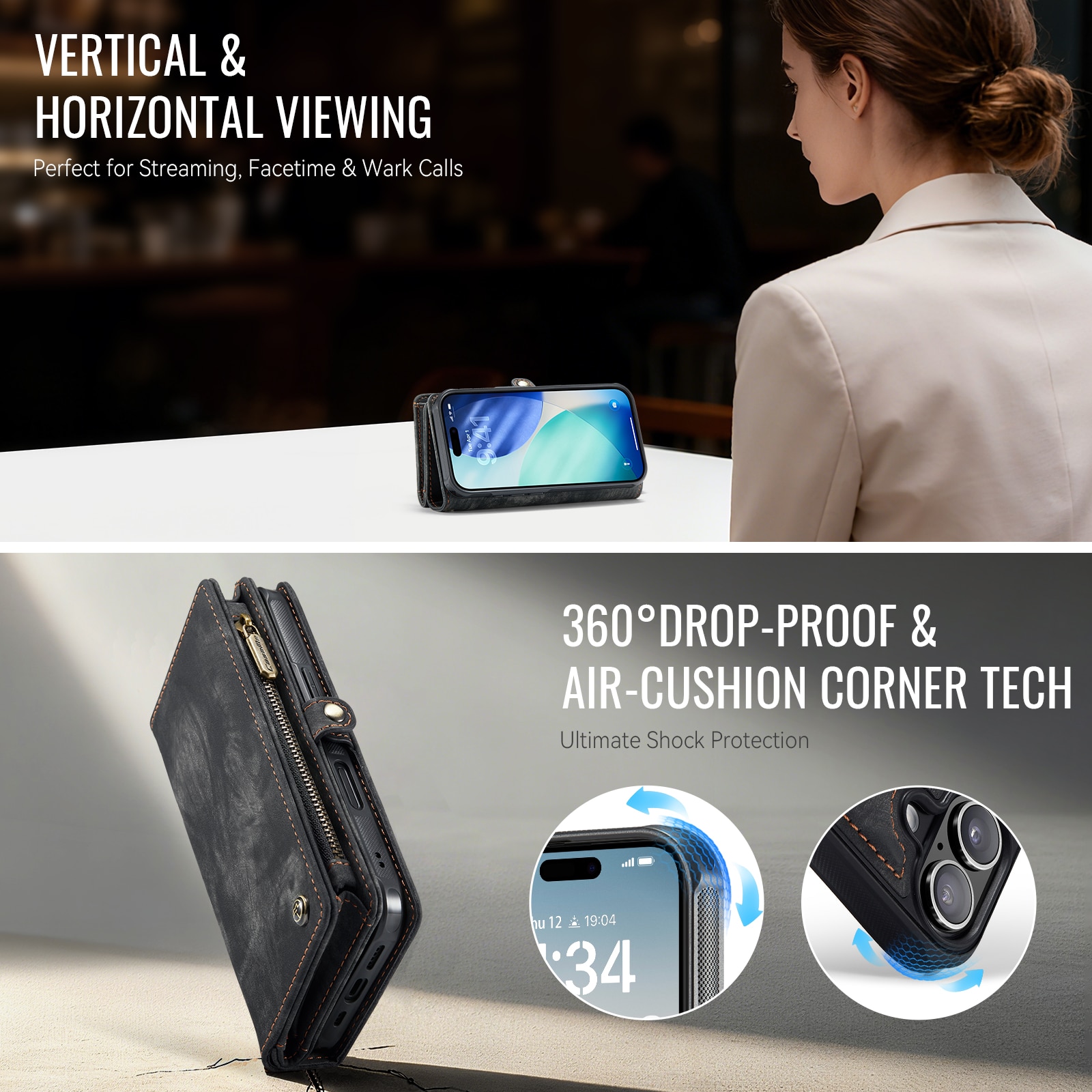 Multi-slot Hoesje iPhone 17 Grijs