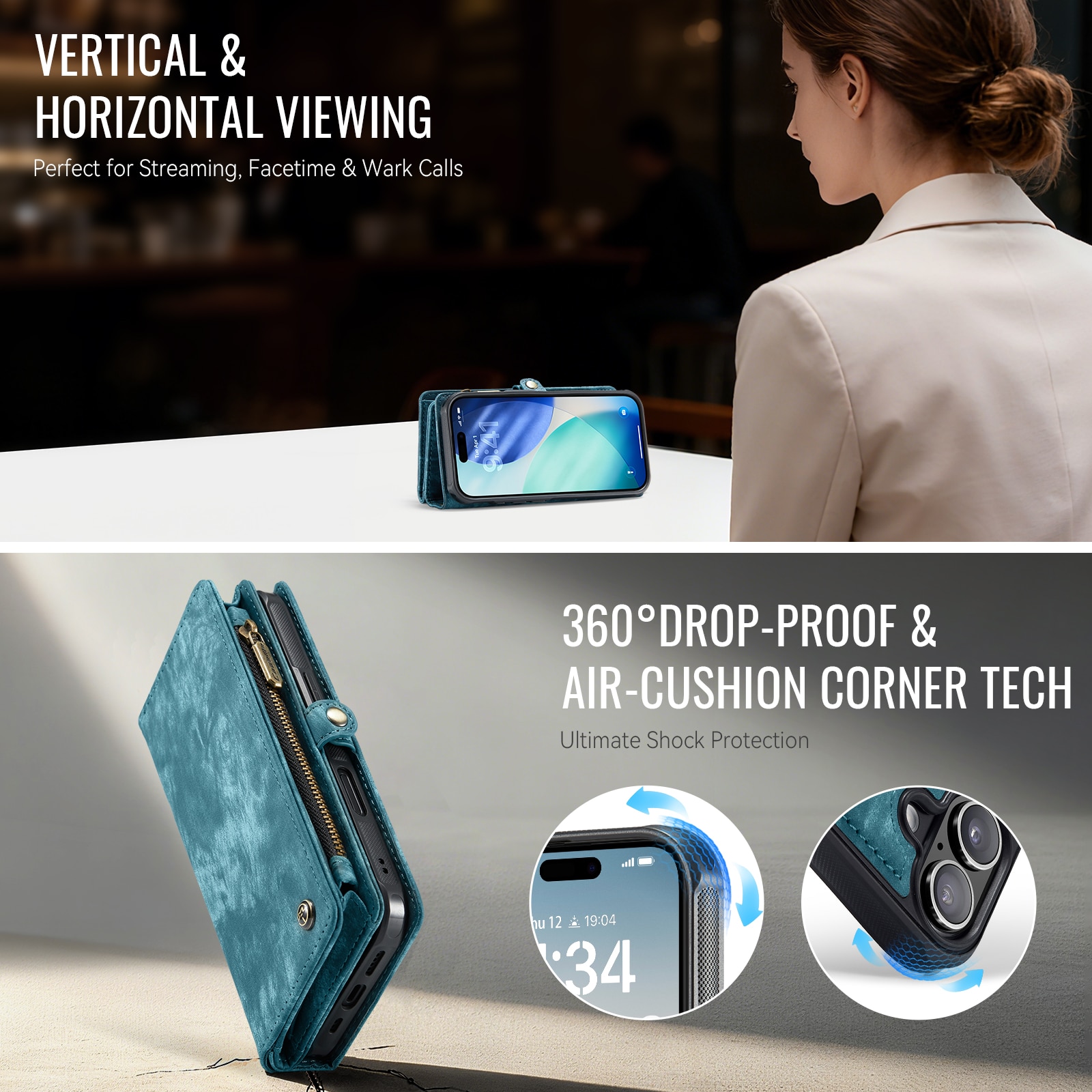 Multi-slot Hoesje iPhone 17 Blauw