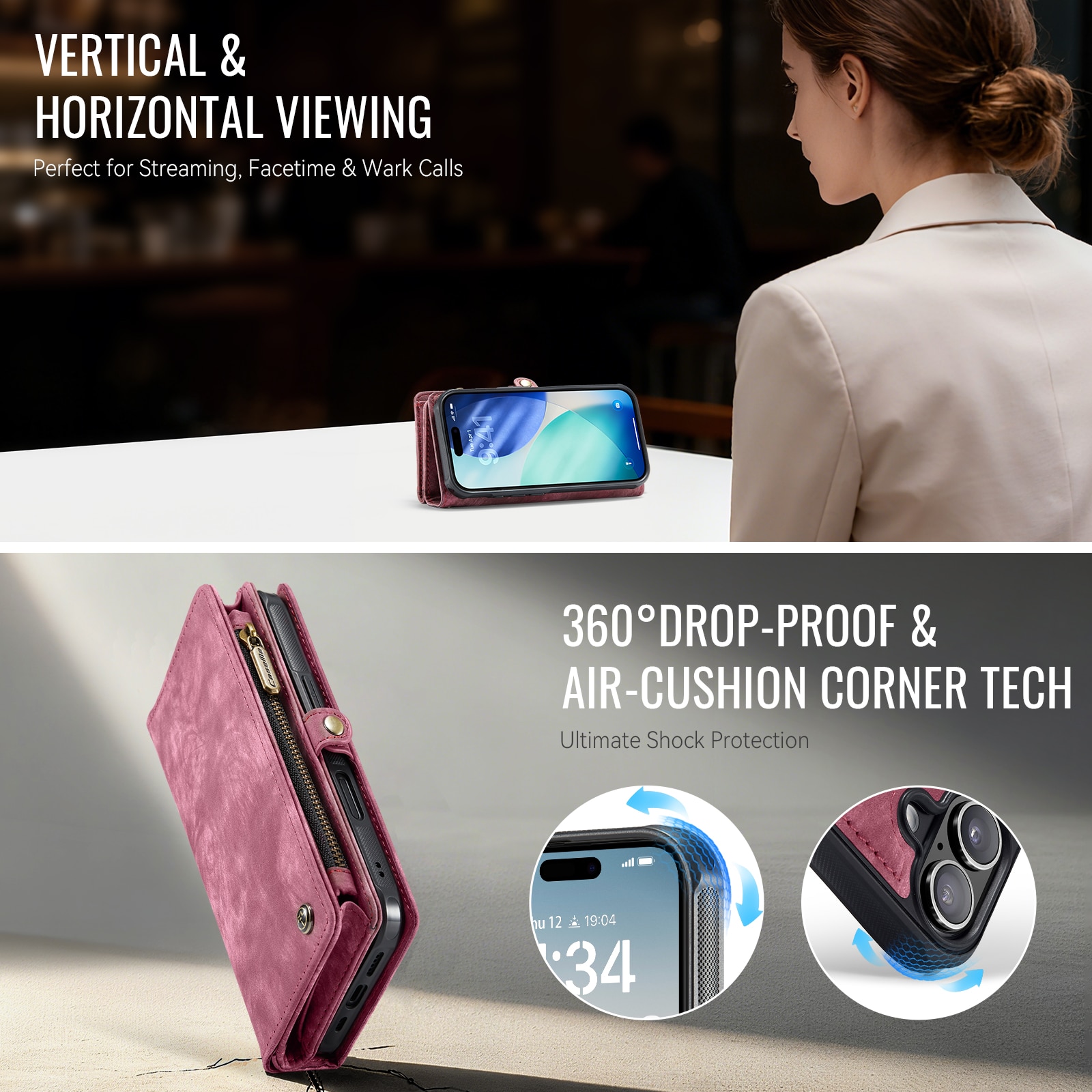 Multi-slot Hoesje iPhone 17 Rood