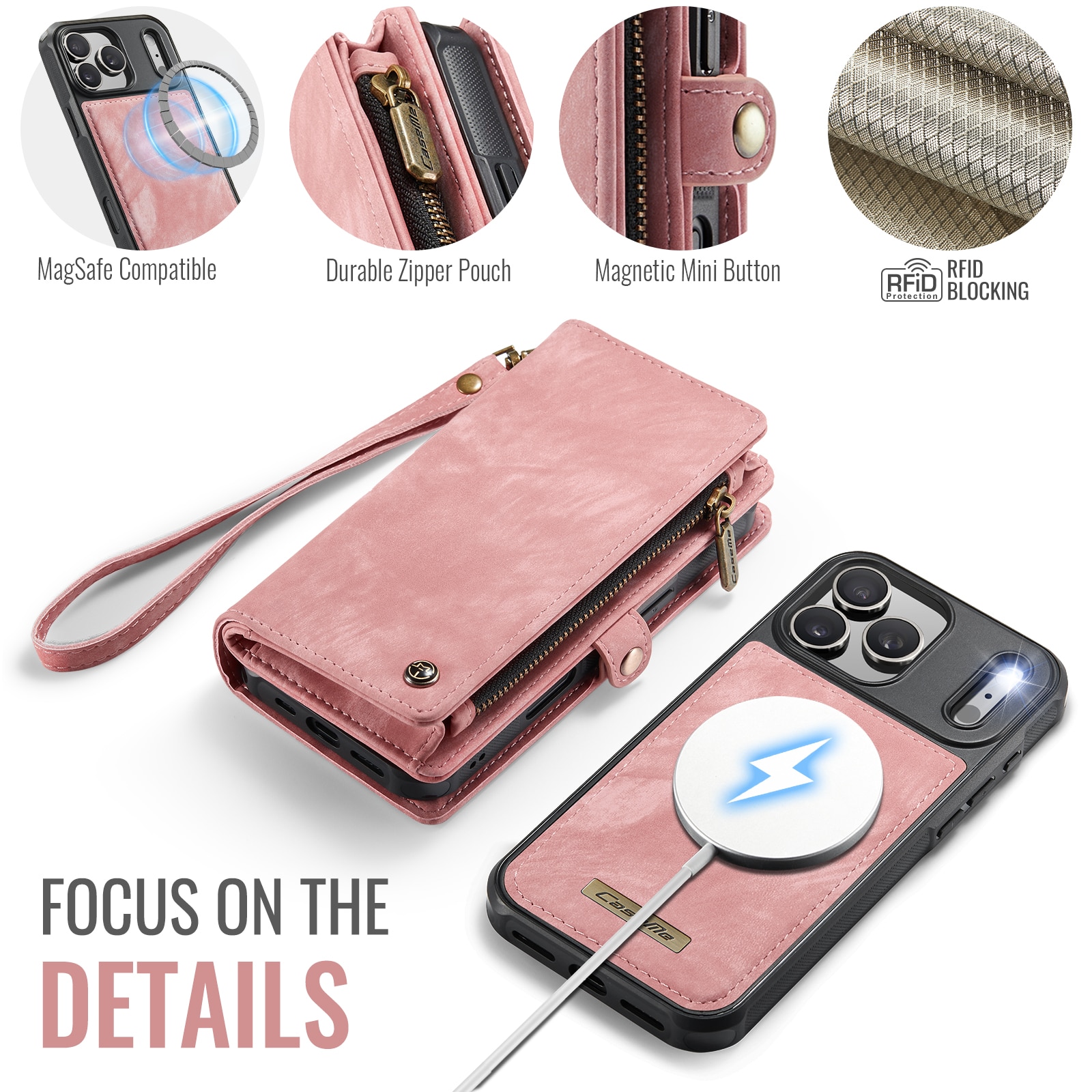 Multi-slot Hoesje iPhone 17 Pro Max Roze