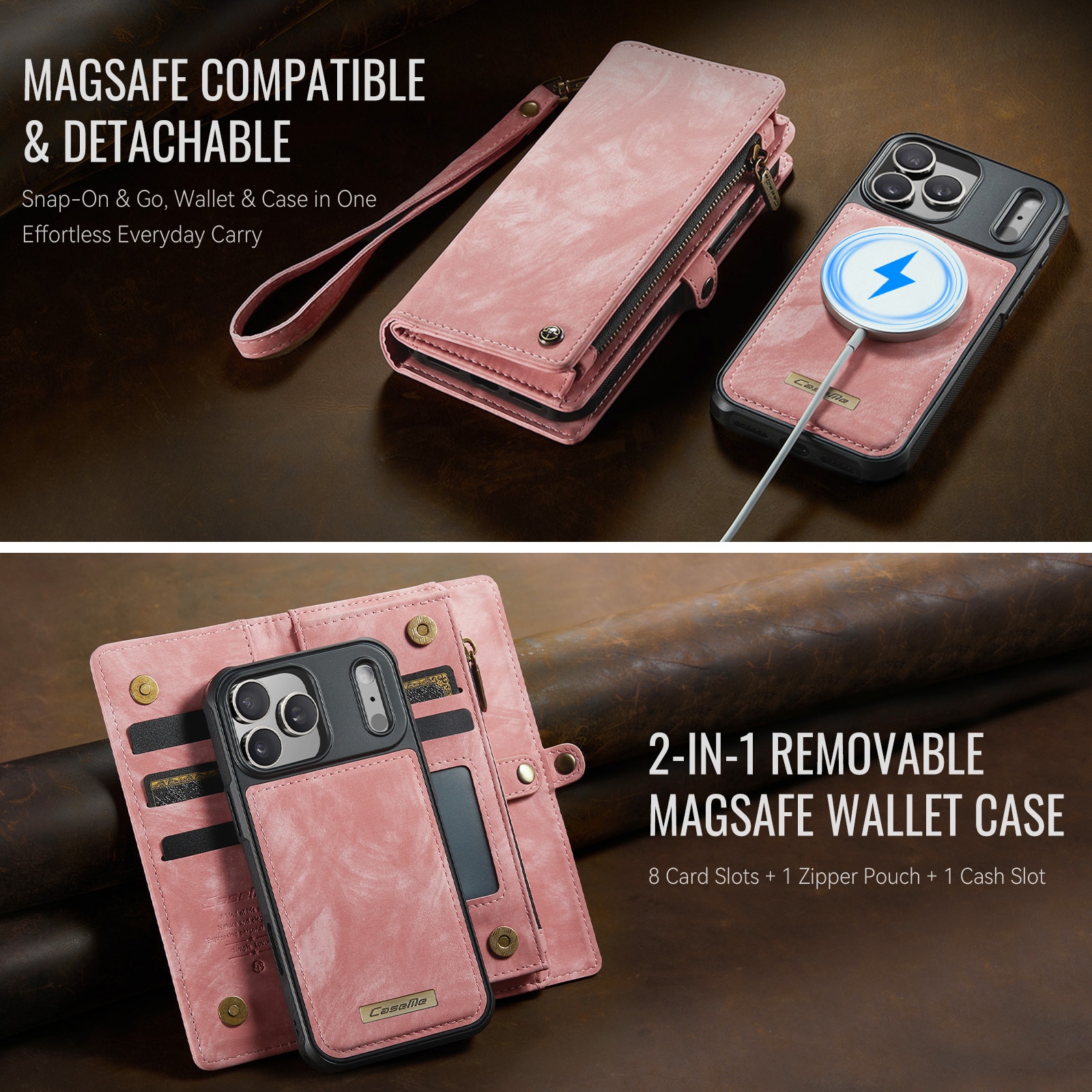 Multi-slot Hoesje iPhone 17 Pro Max Roze