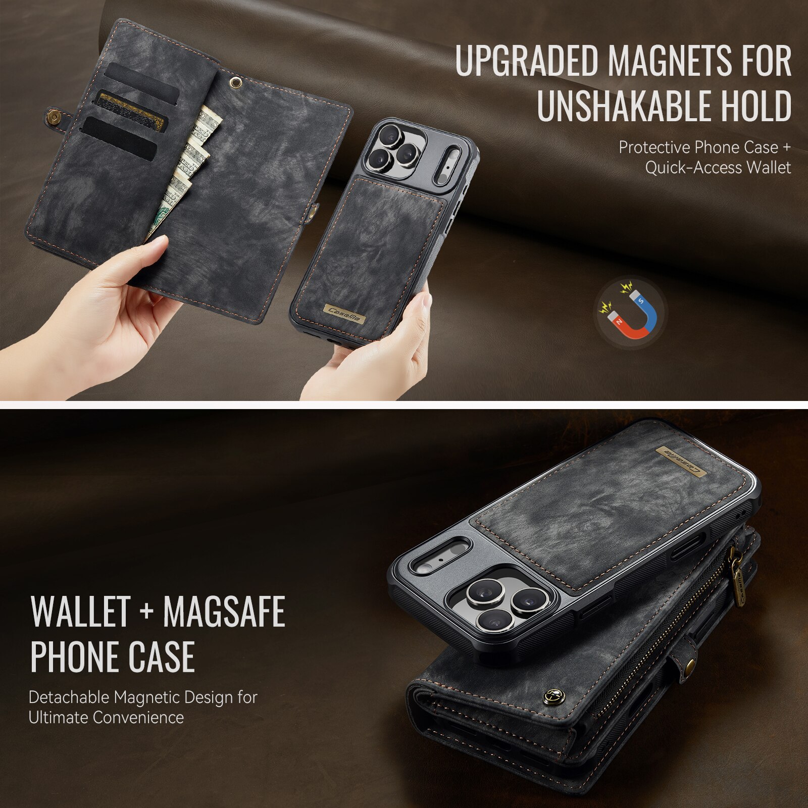 Multi-slot Hoesje iPhone 17 Pro Max Grijs