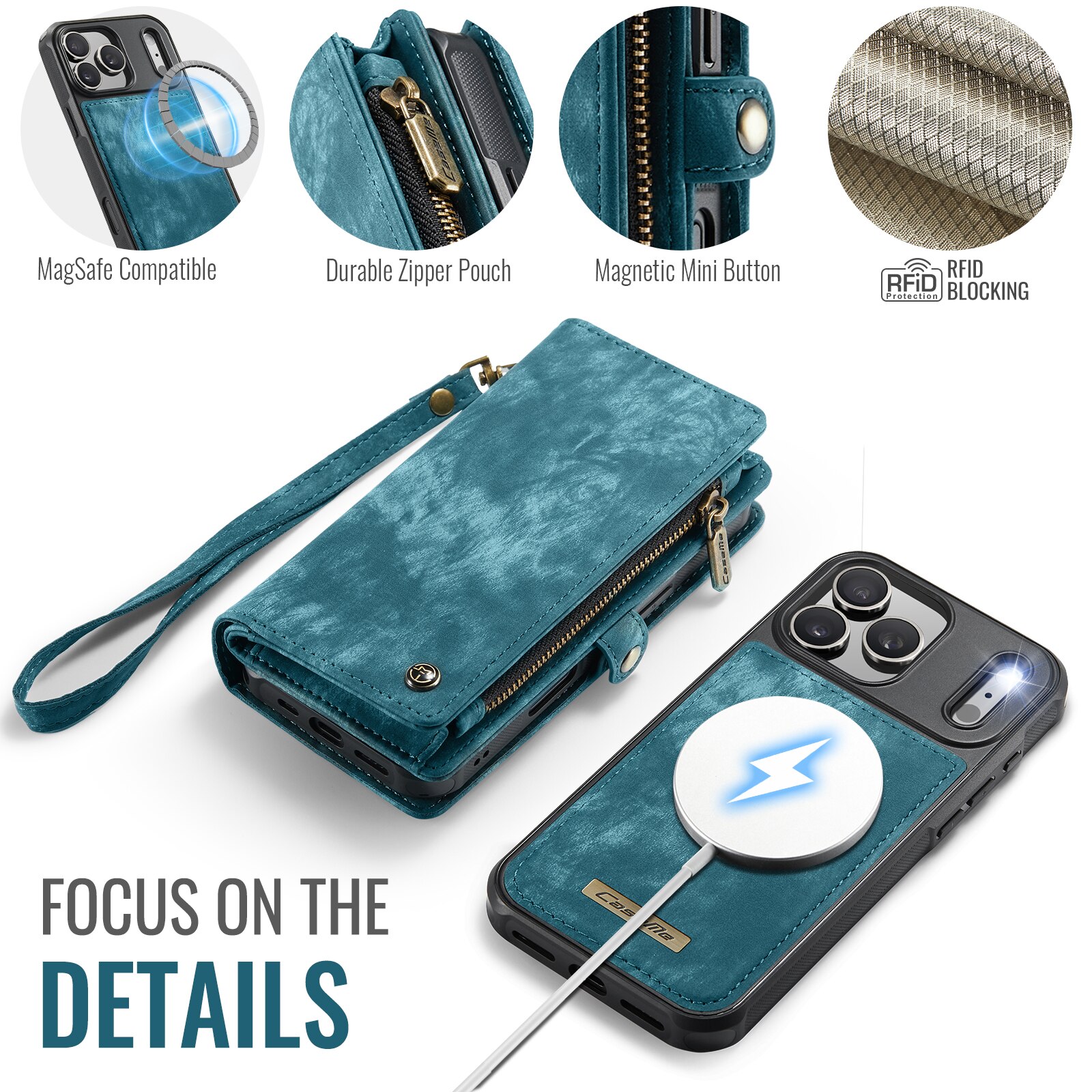 Multi-slot Hoesje iPhone 17 Pro Max Blauw