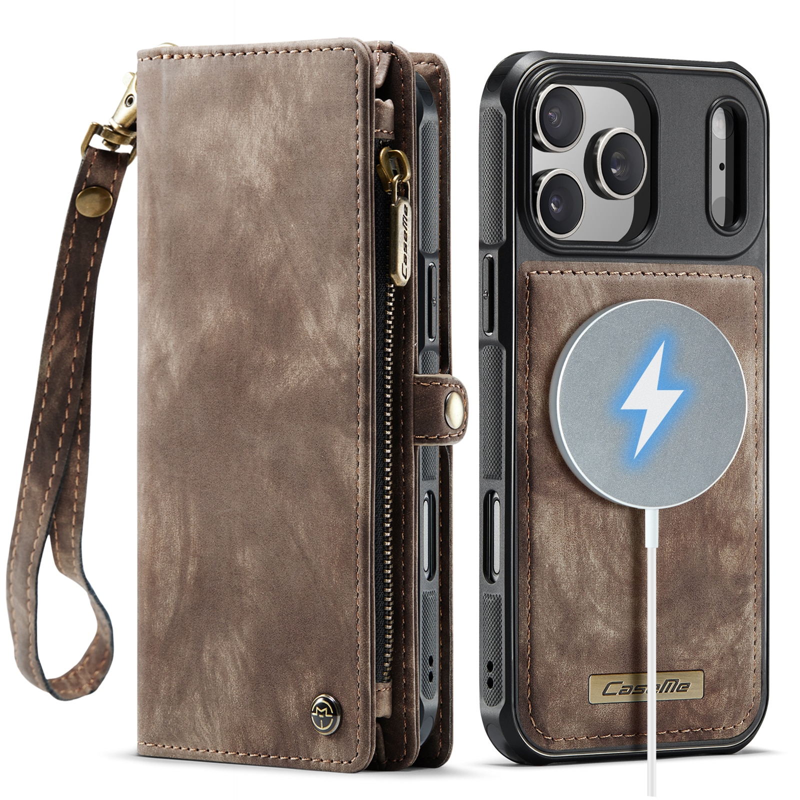 Multi-slot Hoesje iPhone 17 Pro Max Bruin