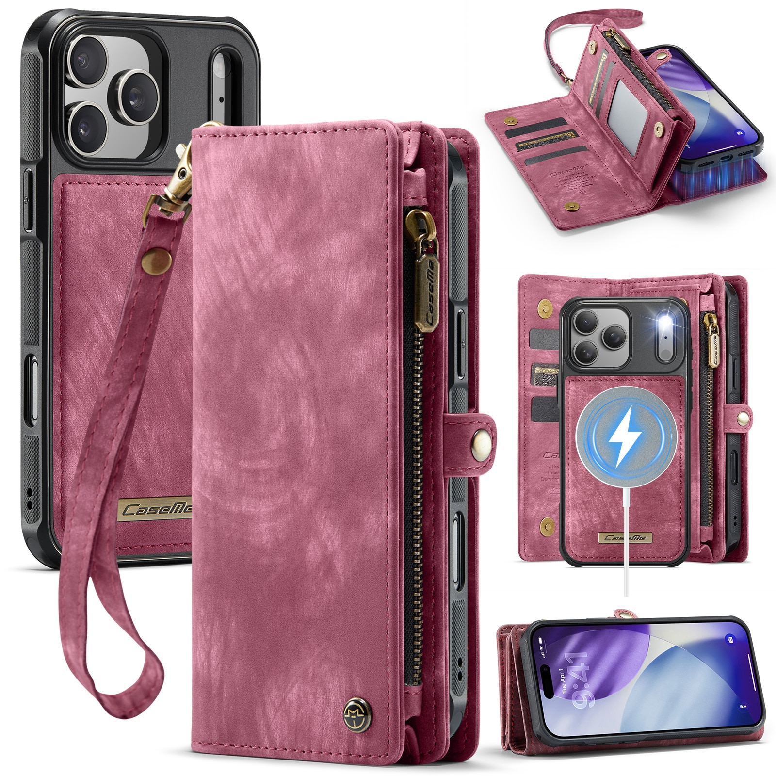 Multi-slot Hoesje iPhone 17 Pro Max Rood