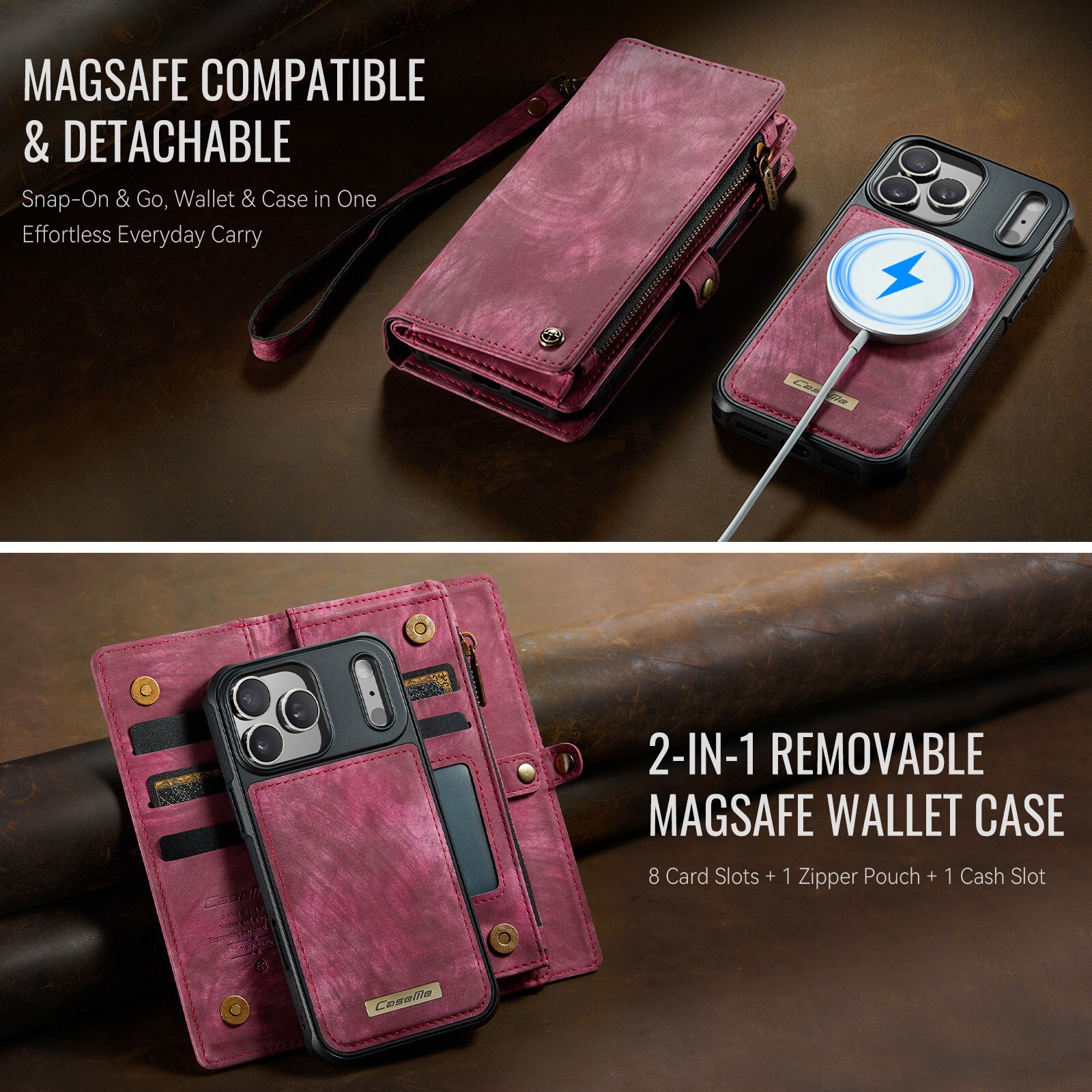 Multi-slot Hoesje iPhone 17 Pro Max Rood