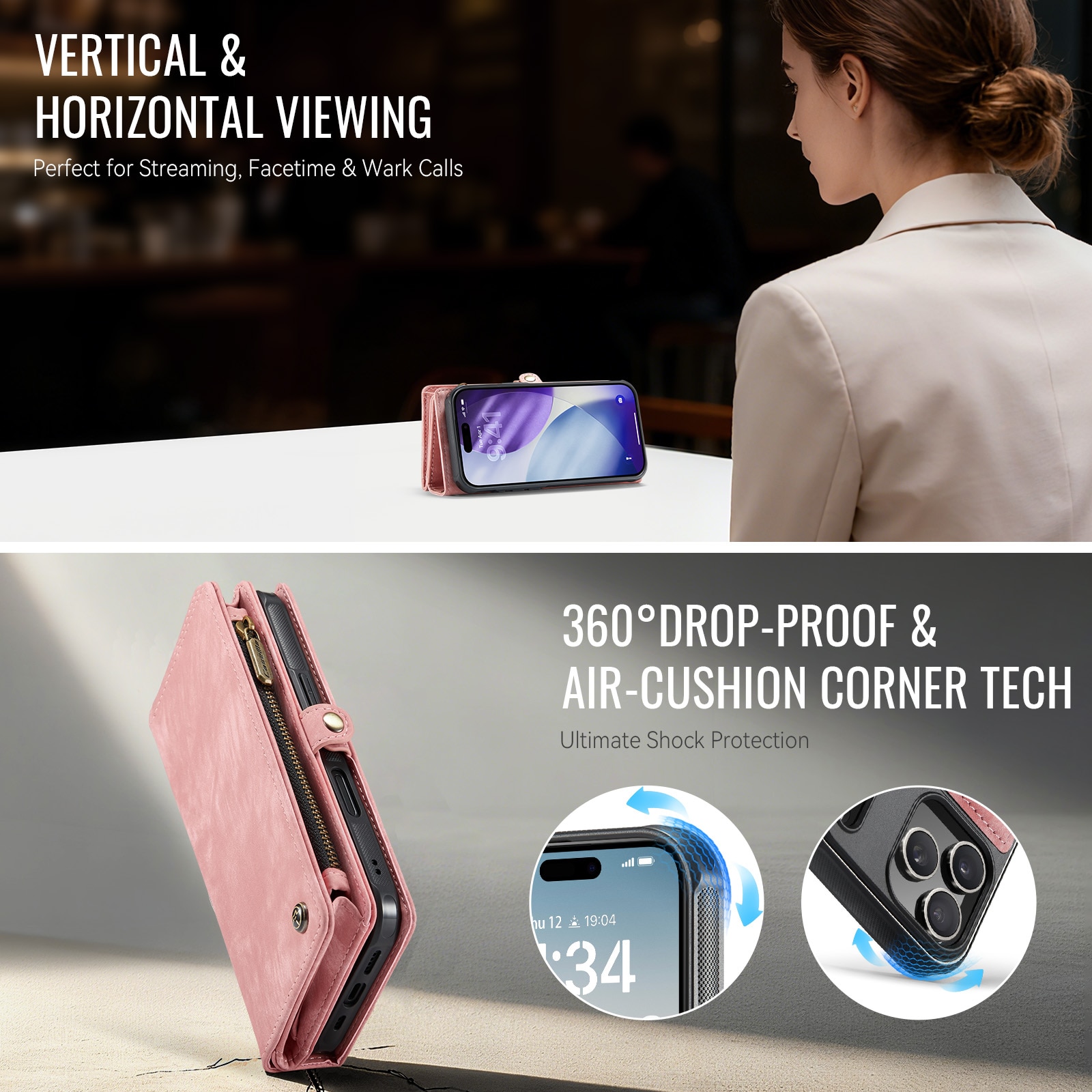 Multi-slot Hoesje iPhone 17 Pro Roze