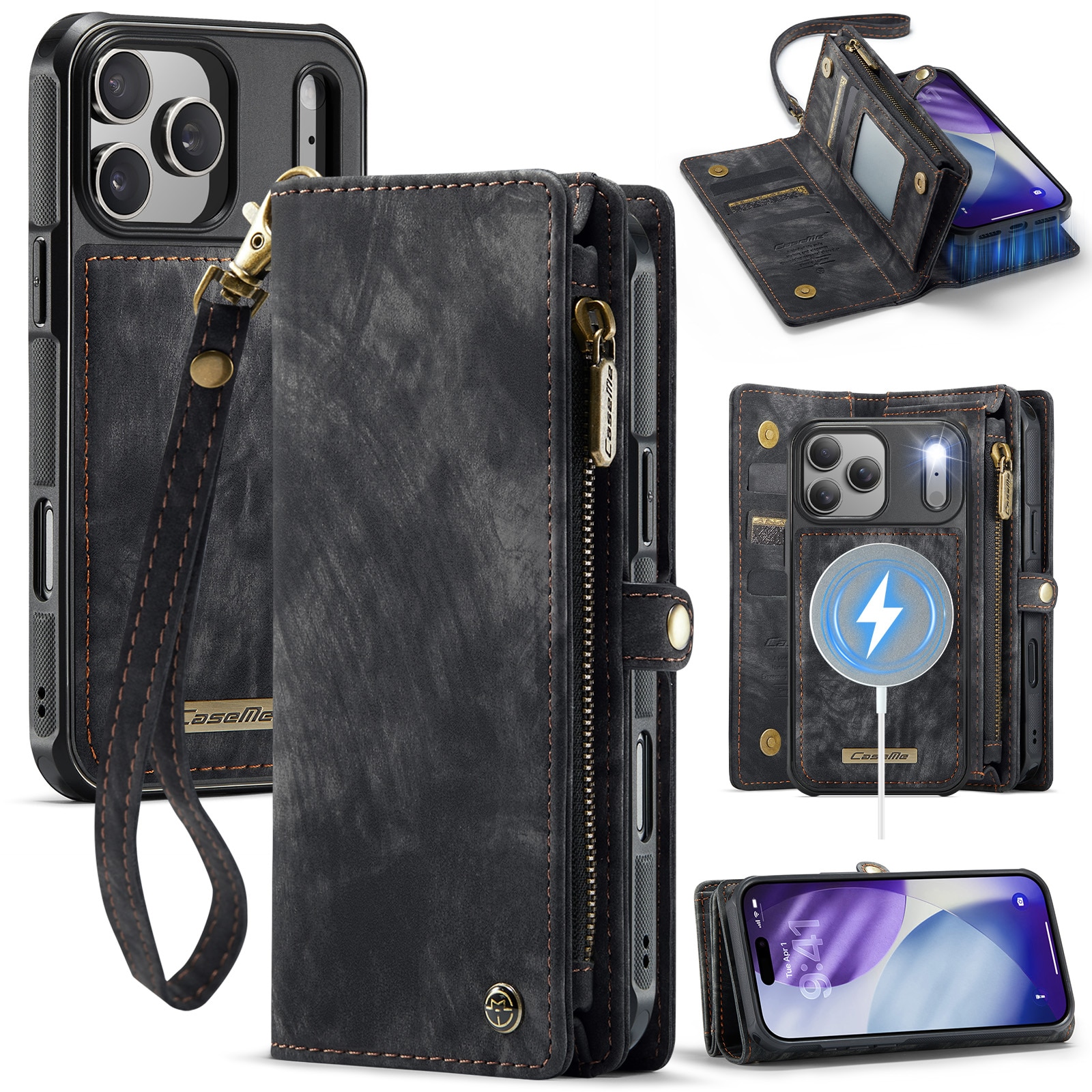 Multi-slot Hoesje iPhone 17 Pro Grijs