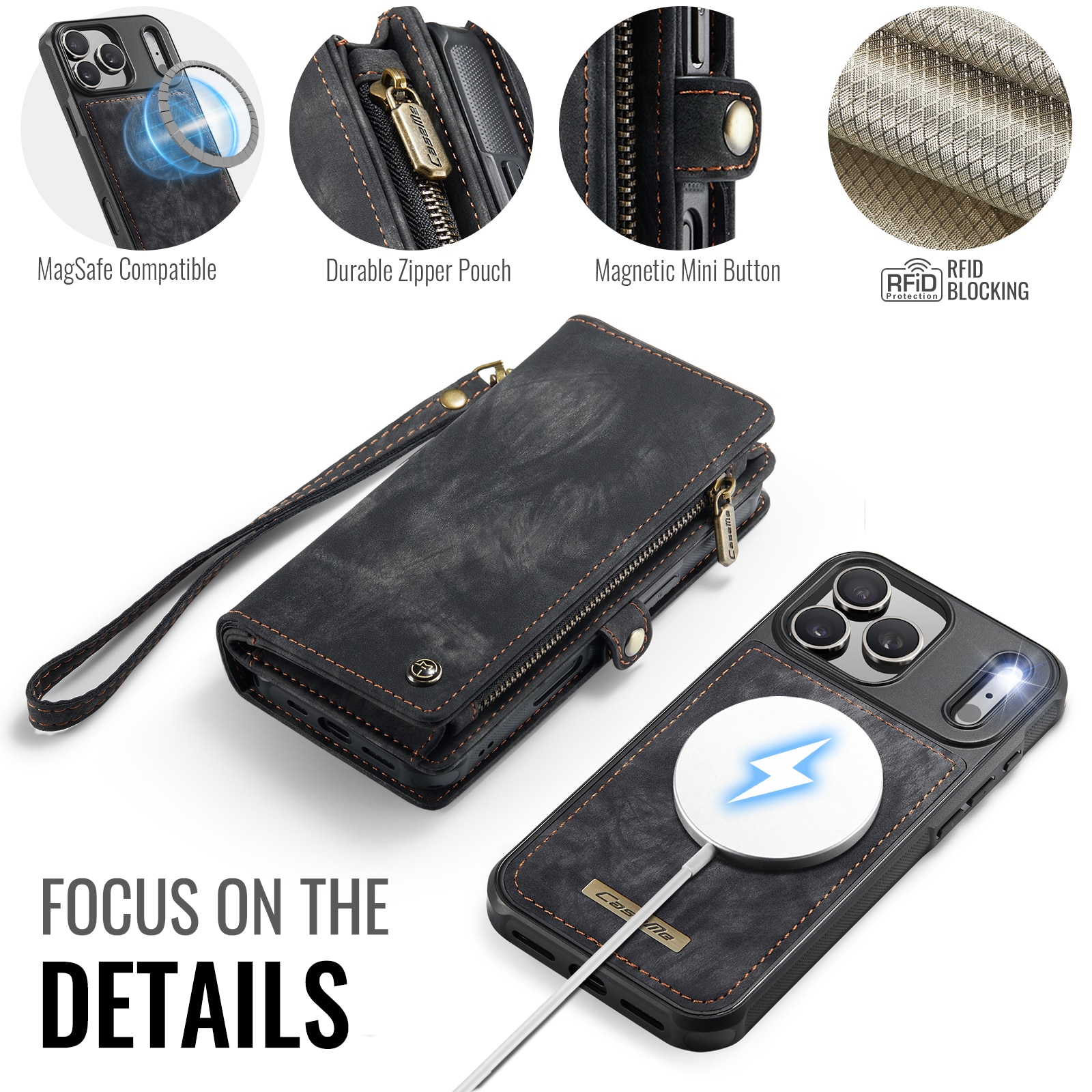Multi-slot Hoesje iPhone 17 Pro Grijs