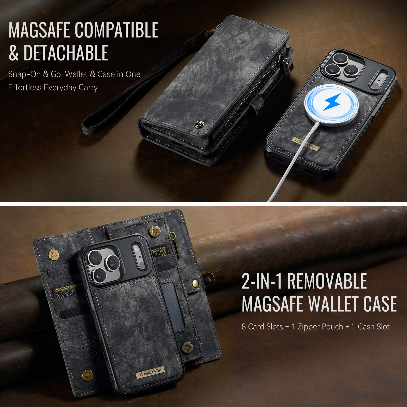 Multi-slot Hoesje iPhone 17 Pro Grijs