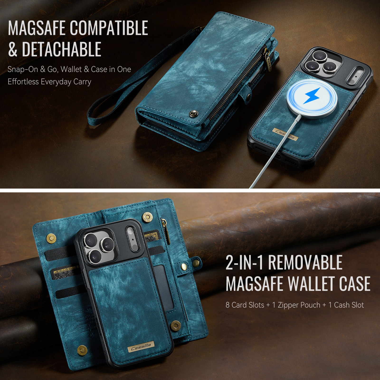 Multi-slot Hoesje iPhone 17 Pro Blauw