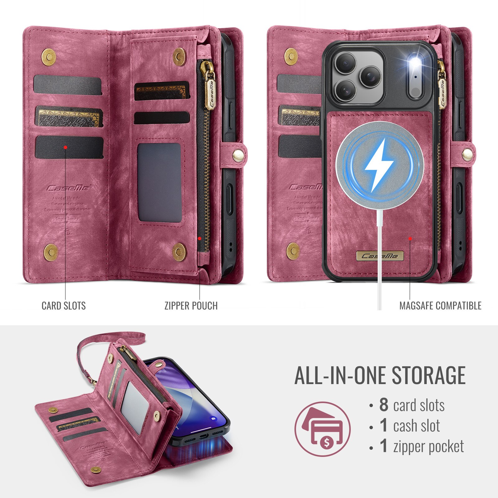 Multi-slot Hoesje iPhone 17 Pro Rood