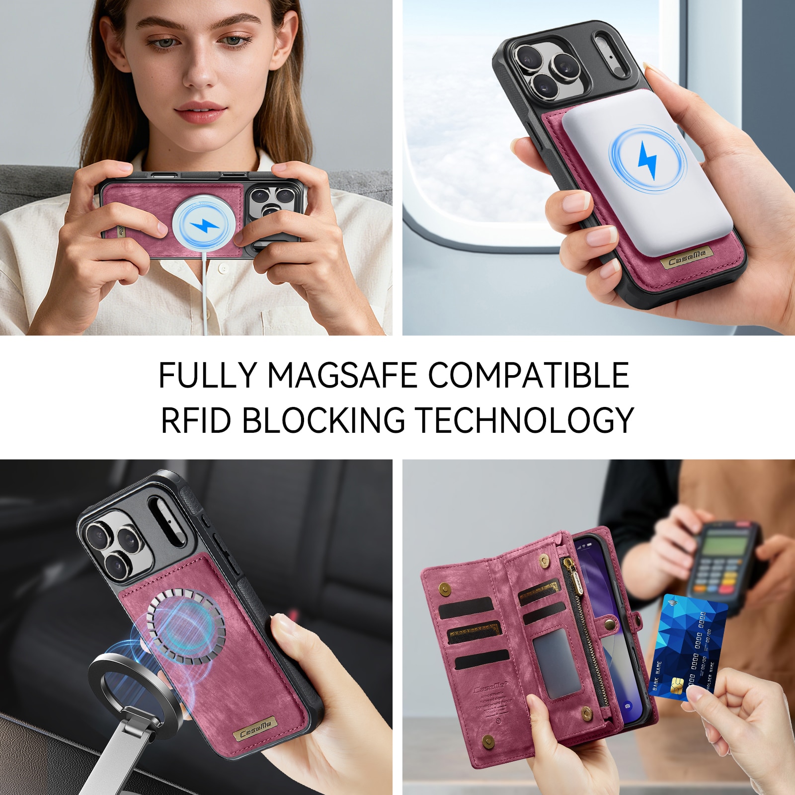 Multi-slot Hoesje iPhone 17 Pro Rood