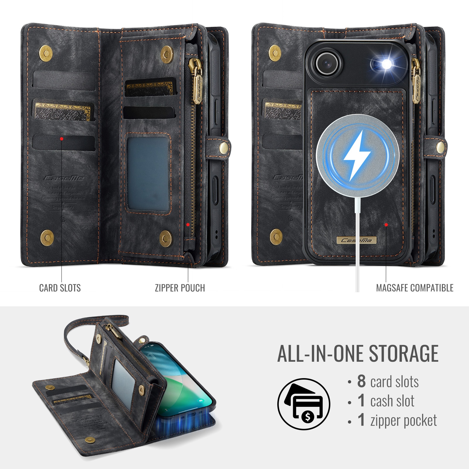 Multi-slot Hoesje iPhone Air Grijs