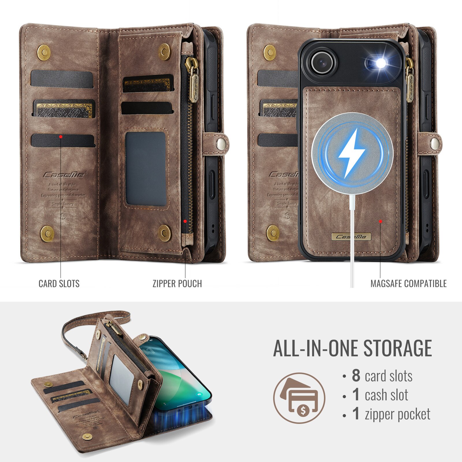 Multi-slot Hoesje iPhone Air Bruin
