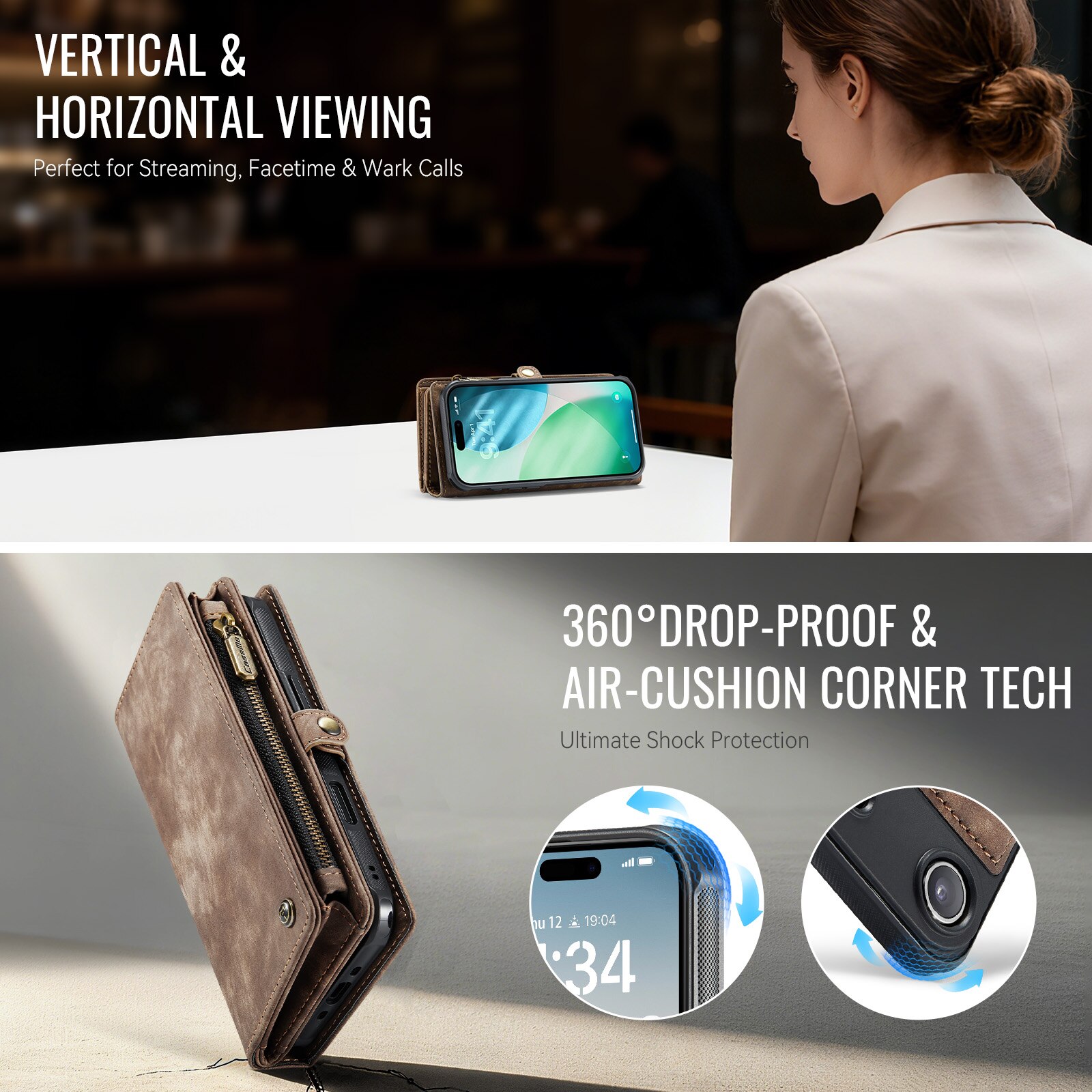 Multi-slot Hoesje iPhone Air Bruin
